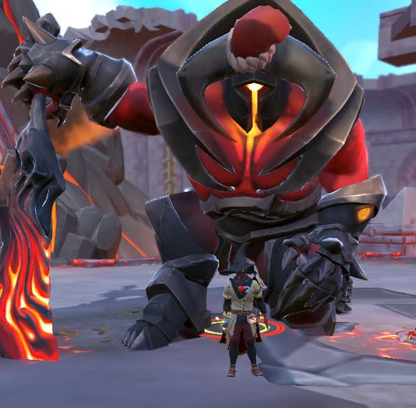 Winged knight and pink fairy outfits riding turkey mounts together